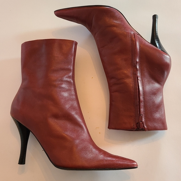 9 west leather ankle boots size 6 - Picture 1 of 3